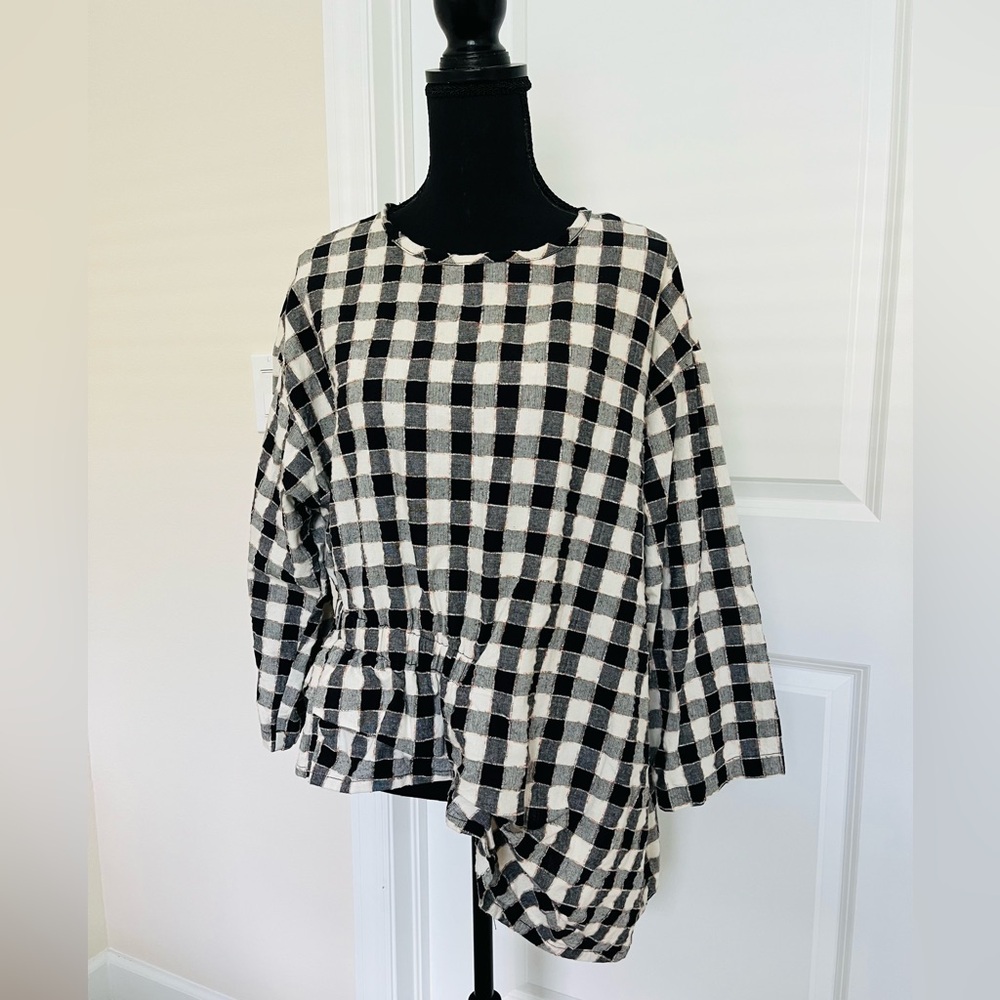 Dress to Kill Plaid High Low Ruffle Top